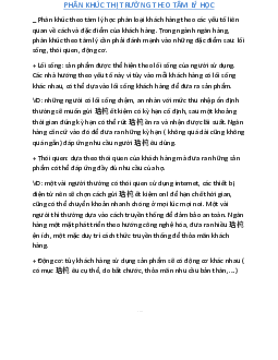 Phân khúc theo tâm lý học