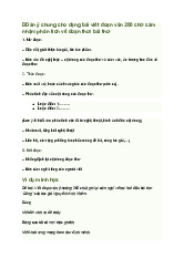 Dàn ý chung cho đoạn văn nghị luận văn học 200 chữ