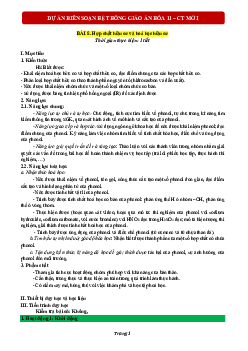 Bài 8: Hợp chất hữu cơ và hóa học hữu cơ | Giáo án Hóa 11 Chân trời sáng tạo