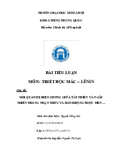 Chủ đề: Mối quan hệ biện chứng giữa tất nhiên và ngẫu Nhiên trong nhận thức và hành động thực tiễn |Tiểu luận môn Triết học Mác - Lênin | Trường đại học Mở Hà Nội