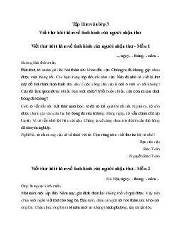 Tập làm văn lớp 3: Viết thư hỏi thăm về tình hình của người nhận thư | Kết nối tri thức