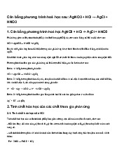 Cân bằng phương trình hoá học sau: AgNO3 + HCl → AgCl + HNO3 | Hóa học 8