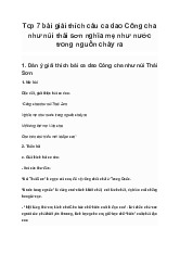 Top 7 bài giải thích câu ca dao Công cha như núi thái sơn nghĩa mẹ như nước trong nguồn chảy ra | Ngữ văn 9