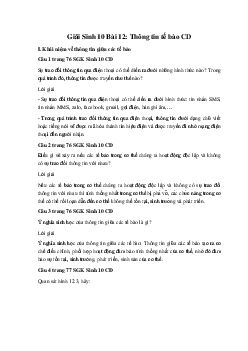 Giải Sinh 10 Bài 12: Thông tin tế bào | Cánh diều