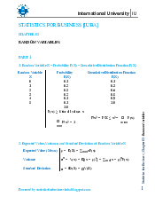 Chapter 03 - Random Variables - Statistics for Business | Trường Đại học Quốc tế, Đại học Quốc gia Thành phố HCM