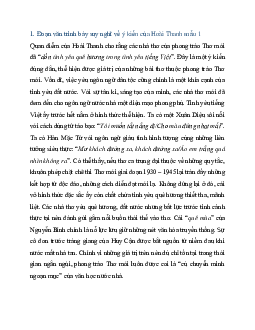 Viết đoạn văn (khoảng 150 chữ) trình bày suy nghĩ về ý kiến của Hoài Thanh: Các nhà thơ của phong trào Thơ mới đã "dồn tình yêu quê hương trong tình yêu tiếng Việt" | Văn mẫu 11 Kết nối tri thức