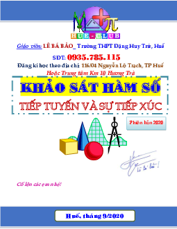 Chuyên đề tiếp tuyến và sự tiếp xúc của đồ thị hàm số – Lê Bá Bảo Toán 12