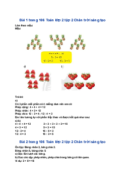 Giải SGK Toán lớp 2 trang 106, 107 Ôn tập phép nhân và phép chia| Chân trời sáng tạo