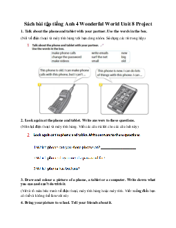 Sách bài tập tiếng Anh 4 Wonderful World Unit 8 Project