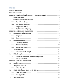 Tiểu luận "Dự án coffee cây cảnh - Nhượng quyền thương mại"