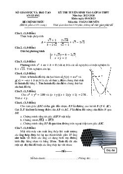 Đề tuyển sinh lớp 10 môn Toán (chuyên) năm 2023 – 2024 sở GD&ĐT An Giang
