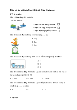 Đề kiểm tra cuối tuần Toán lớp 2 Kết nối - Tuần 9 (nâng cao)