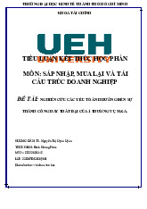 Đề tài: nghiên cứu các yếu tố ảnh hưởng đến sự thành công hay thất bại của 1 thương vụ m&a | Tiểu luận môn Sáp nhập, mua lại và tái cấu trúc doanh nghiệp  | Trường Đại học Kinh tế Thành phố Hồ Chí Minh