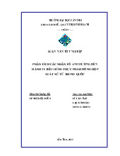 Luận văn : Phân tích các nhân tố ảnh hưởng đến hành vi tiêu dùng thực phẩm đóng hộp xuất xứ từ Trung Quốc | Trường Đại học Cần Thơ