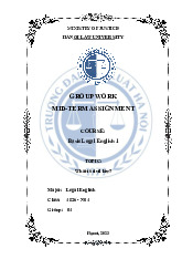 Mid-Term Assignment on Civil Law Concepts môn Tiếng Anh pháp lí | Trường Đại học Luật Hà Nội