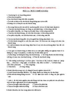 Đề thi thử Nguyên Lí Marketing