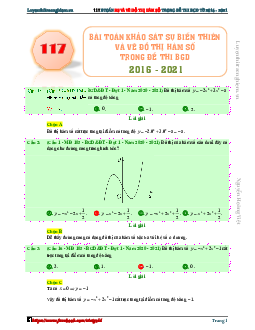 117 bài toán khảo sát và vẽ đồ thị hàm số trong đề thi THPT môn Toán (2016 – 2021)
