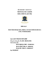 Tiểu luận: Phân Tích Hoạt Động Kinh Doanh Công Ty Petrolimex | Môn Phân tích hoạt động kinh doanh - Đại học Gia Định