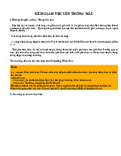 Báo cáo kế hoạch truyền thông mẫu | Học viện Phụ nữ Việt Nam