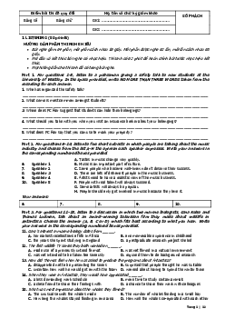 Kì thi chọn đội tuyển chính thức dự thi HSG Quốc gia lớp 12 THPT môn Tiếng Anh tỉnh Khánh Hòa năm học 2021-2022