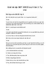 Giải bài tập Sách Bài Tập môn Giáo Dục Công Dân lớp 9 Bài 2: Tự chủ