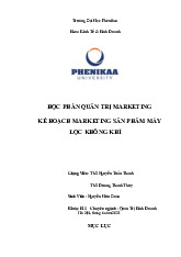 Kế hoạch Marketing sản phẩm máy lọc không khí | Bài tập cá nhân học phần Quản trị Marketing