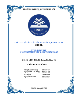 Quan niệm về tình yêu và chủ nghĩa vị lai | Đại học Sư Phạm Hà Nội