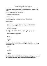 Đề cương ôn tập tổng hợp môn Tư tưởng Hồ Chí Minh | Trường đại học Mở Hà Nội