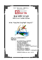 Bài tiểu luận: Làng Việt và làng nghề truyền thống môn Cơ sở Văn hóa Việt Nam | Trường Đại học Duy Tân