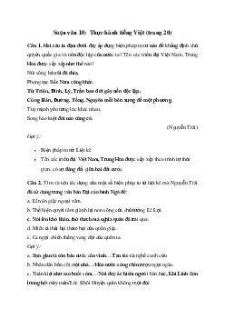 Soạn bài Thực hành tiếng Việt trang 20 - Cánh diều 10