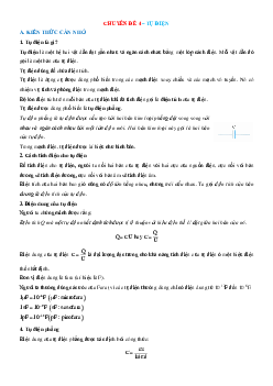Chuyên đề tụ điện Vật lí 11 có đáp án và lời giải