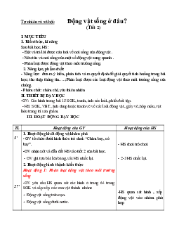 Giáo án Tự nhiên và xã hội 2 sách Chân trời sáng tạo (Cả năm)| Tuần 16