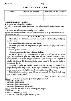 Bộ đề ôn thi giữa học kì 1 môn Tiếng Việt 4 sách Kết nối tri thức với cuộc sống