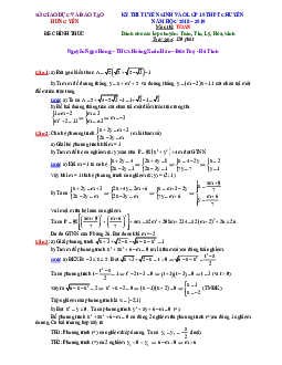 Đề tuyển sinh vào lớp 10 THPT chuyên 2018 – 2019 sở GD và ĐT Hưng Yên