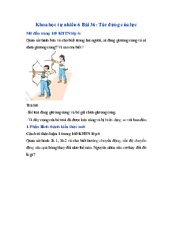 Giải sách giáo khoa môn Khoa học tự nhiên 6 Bài 36: Tác dụng của lực | Chân trời sáng tạo