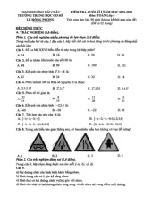 Đề kiểm tra cuối kì I năm học 2025-2026 môn Toán lớp 6