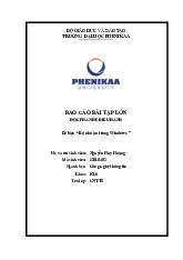 Bộ nhớ ảo trong Windows | Báo cáo bài tập lớn học phần Hệ điều hành | Trường Đại học Phenikaa