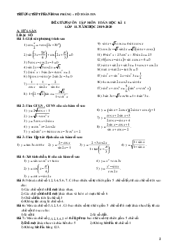 Đề cương ôn tập HK1 Toán 11 năm 2019 – 2020 trường THPT Phan Đình Phùng – Hà Nội