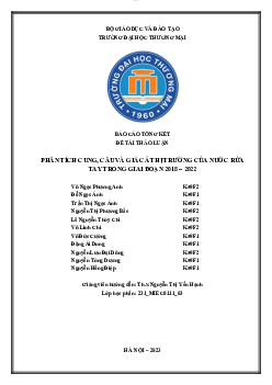 Phân tích cung, cầu và giá cả thị trường của nước rửa tay trong giai đoạn 2018 – 2022 | Kinh tế vi mô