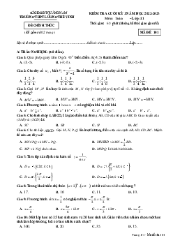Đề cuối kỳ 1 Toán 11 năm 2022 – 2023 trường THPT Lương Thế Vinh – Quảng Nam