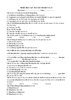 Bài tập chủ đề 9 và 10(Phiếu học tập) | Bài giảng KHTN 6 | Cánh diều