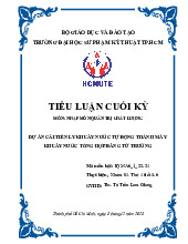 Dự án cải tiến ly khuấy nước tự động thành máy khuấy nước tổng hợp bằng từ trường| Tiểu luận Môn Nhập môn quản trị chất lượng - Đại học Sư phạm Kỹ thuật Thành phố Hồ Chí Minh