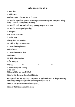 Đề thi giữa học kì 2 môn Khoa học tự nhiên 6 năm 2023 - 2024 sách Chân trời sáng tạo | Đề 4