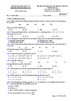 Đề cuối học kỳ 2 Toán 10 năm 2022 – 2023 trường PTTHSP Tràng An – Ninh Bình