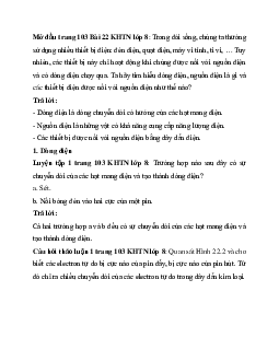 Giải Khoa học tự nhiên 8 bài 22: Dòng điện – Nguồn điện | Chân trời sáng tạo