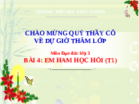 Giáo án điện tử Đạo đức 3 Bài 4 Cánh diều: Em ham học hỏi (tiết 1)