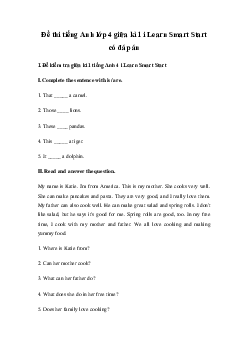 Đề thi tiếng Anh lớp 4 giữa học kì 1 i Learn Smart Start số 2