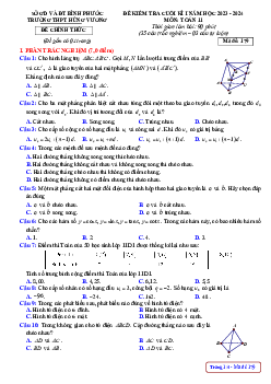 Đề cuối kì 1 Toán 11 năm 2023 – 2024 trường THPT Hùng Vương – Bình Phước