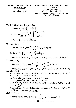 Đề HSG huyện Toán 7 năm 2020 – 2021 phòng GD&ĐT Thạch Thành – Thanh Hóa