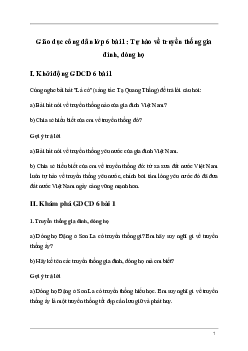 Giải GDCD 6 bài 1: Tự hào về truyền thống gia đình, dòng họ | Kết nối tri thức